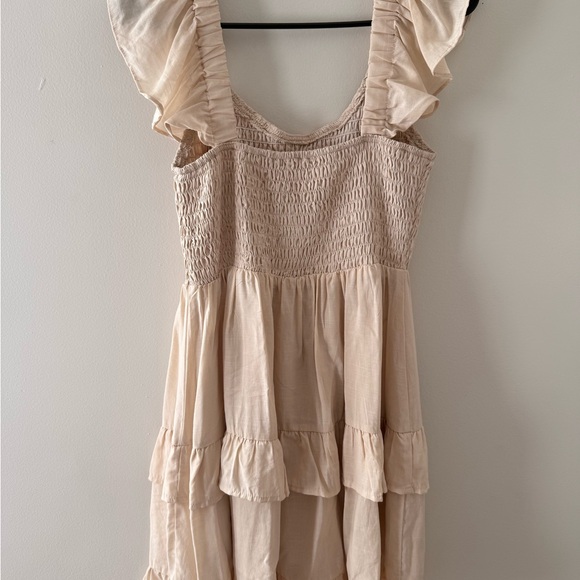 Amazon Cream Ruffle Mini Dress - Picture 2 of 2